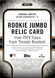 2024 Jordan Lawlar Topps Triple Threads ROOKIE EMERALD GREEN JERSEY 09/27 RELIC #RJR-JLA Arizona Diamondbacks