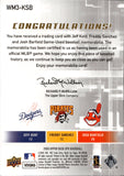 2009 Jeff Kent Freddy Sanchez Josh Barfield Upper Deck SPx WINNING MATERIALS TRIPLE JERSEY RELIC #WM3-KSD Dodgers Pirates Indians