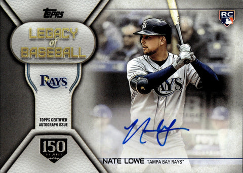 2019 Nate Lowe Topps Update ROOKIE LEGACY OF BASEBALL AUTO 051/150 #LBA-NLO Tampa Bay Rays