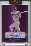 2024 Jose Canseco Leaf Electrum PINK AUTO 3/4 AUTOGRAPH #BA-JC1 Oakland A's