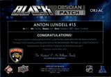 2021-22 Anton Lundell Upper Deck Black ROOKIE OBSIDIAN PATCH 08/35 RELIC #ORJ-AL Florida Oanthers