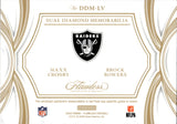 2025 Maxx Crosby Brock Bowers Panini Flawless DUAL PATCH 14/25 RELIC #DDM-LV Las Vegas Raiders