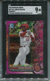 2022 Jordan Walker Bowman Chrome FUCHSIA SHIMMER REFRACTOR PROSPECT SGC 9 #BCP-221 St. Louis Cardinals