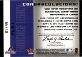 2004 Randy Johnson Fleer Legacy FRANCHISE LEGACY PATCH 81/99 RELIC #FL/RJ Arizona Diamondbacks HOF