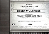 2023 Spencer Torkelson Topps Museum PRIMARY PIECES QUAD JERSEY 49/75 RELIC #SPPPQR-ST Detroit Tigers