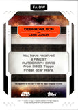 2023 Debra Wilson as Cere Junda Topps Finest Star Wars AQUA REFRACTOR AUTO 141/199 AUTOGRAPH #FA-DW