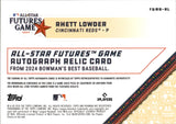 2024 Rhett Lowder Bowman's Best ROOKIE GREEN REFRACTOR FUTURES GAME JERSEY AUTO 79/99 AUTOGRAPH RELIC #FGRA-RL Cincinnati Reds