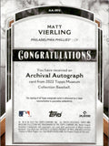 2022 Matt Vierling Topps Museum ROOKIE ARCHIVAL AUTO 007/299 AUTOGRAPH RC #AA-MV Philadelphia Phillies