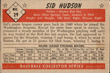 1953 Sid Hudson Bowman Black and White #29 Boston Red Sox BV $40