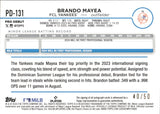 2024 Bando Mayea Topps Pro Debut GOLD FOIL AUTO 40/50 AUTOGRAPH #PD-131 New York Yankees