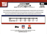2025 Jaxson Dart Topps Chrome ROOKIE RC #306 New York Giants