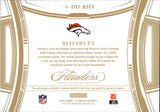 2025 RJ Harvey Panini Flawless HOLO GOLD ROOKIE DUAL PATCH 06/15 RELIC RC #DD-RHY Denver Broncos
