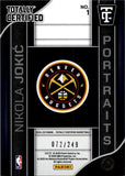 2024-25 Nikola Jokić Panini Totally Certified MIRROR NEON ORANGE PORTRAITS 072/249 #1 Denver Nuggets