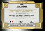 2022 Alex Bregman Topps Five Star JUMBO PATCH AUTO 01/25 AUTOGRAPH #FSJP-ABR Houston Astros