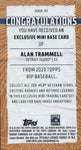 2023 Alan Trammell Topps Rip EXCLUSIVE MINI #MRIP-AT Detroit Tigers HOF