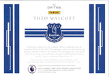 2019-20 Theo Walcott Relic Autograph Panini Impeccable Soccer #DM-TWA 12/99 DUAL MATERIALS AUTO SILVER RELIC EVERTON