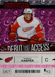 2023-24 Marco Kasper Upper Deck Credentials DEBUT TICKET ACCESS PINK 35/49 Detroit Red Wings #195