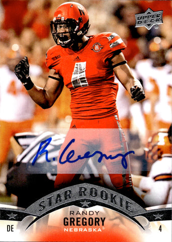 2015 Randy Gregory Upper Deck STAR ROOKIE AUTO AUTOGRAPH RC #121 Dallas Cowboys