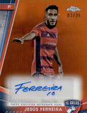2024 Jesus Ferreira Autograph Topps Chrome MLS Soccer #CA-FE 03/25 ORANGE REFRACTOR AUTO FC DALLAS