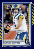 2025 Matthew Stafford Donruss Optic PURPLE 41/60 #198 Los Angeles Rams MVP