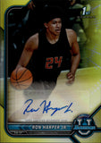 2021-22 Ron Harper Jr. Bowman University Chrome 1ST BOWMAN YELLOW REFRACTOR AUTO 33/75 AUTOGRAPH #BCPA-RH Boston Celtics