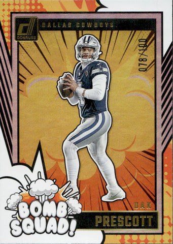 2024 Dak Prescott Panini Donruss HOLO BOMB SQUAD 078/100 #34 Dallas Cowboys