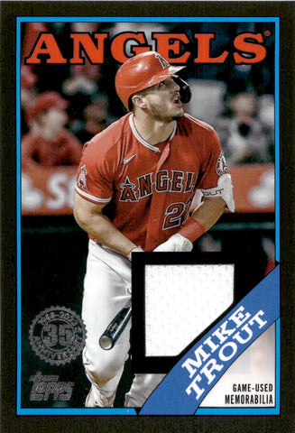 2023 Mike Trout Topps Series 2 BLACK 1988 DESIGN JERSEY 175/199 RELIC #88R-MT Anaheim Angels
