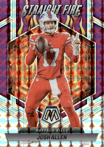 2023 Josh Allen Panini Mosaic PURPLE STRAIGHT FIRE 34/49 #SF-JA Buffalo Bills