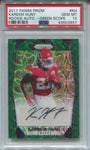 2017 Kareem Hunt Panini Prizm GREEN SCOPE ROOKIE AUTO 36/99 AUTOGRAPH RC PSA 10 #RA-KH Kansas City Chiefs 3957