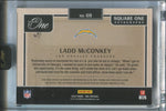 2024 Ladd McConkey Panini One ROOKIE EMERALD GREEN QUAD PATCH AUTO 05/25 AUTOGRAPH RELIC RC #69 Los Angeles Chargers