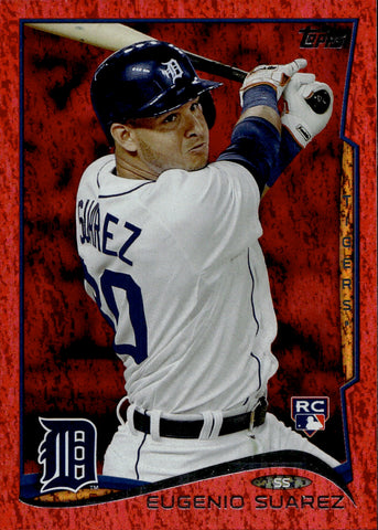 2014 Eugenio Suarez Topps Update RED HOT FOIL ROOKIE RC #US-96 Detroit Tigers 2