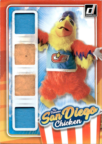 2021 The Famous San Diego Chicken Panini Donruss QUAD JERSEY COSTUME RELIC #CHIACKEN-87 San Diego Padres