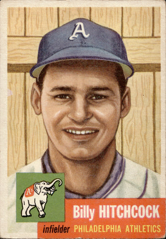 1953 Billy Hitchcock Topps #17 Philadelphia Athletics BV $50