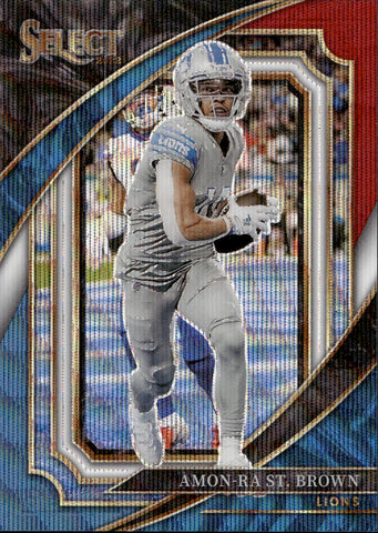 2022 Amon-Ra St. Brown Panini Select TRI-COLOR SUITE LEVEL 138/149 #325 Detroit Lions