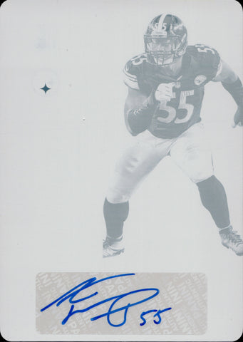 2017 Arthur Moats Panini Contenders CYAN PRINTING PLATE ROOKIE TICKET AUTO 1/1 ONE OF ONE AUTOGRAPH RC #205 Pittsburgh Steelers