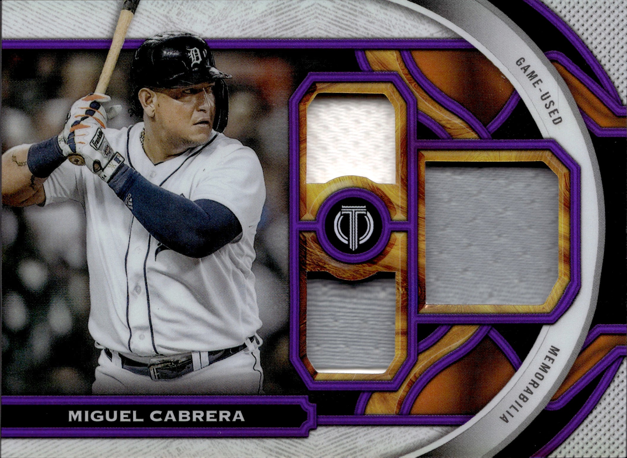 2023 Miguel Cabrera Topps Tribute PURPLE TRIPLE JERSEY 37/50 RELIC #TR