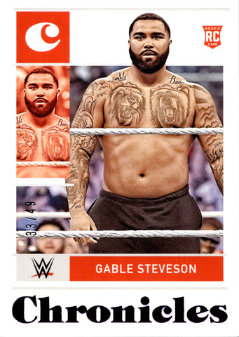 2022 Gable Steveson Panini Chronicles PURPLE ROOKIE 33/49 RC #29 Monday Night Raw