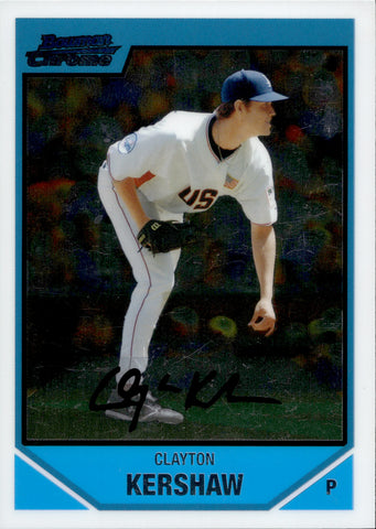 2007 Clayton Kershaw Bowman Draft Picks & Prospects Chrome ROOKIE RC #BDPP77 Los Angeles Dodgers