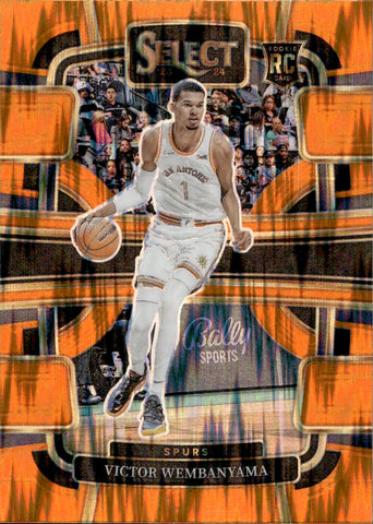 2023-24 Victor Wembanyama Panini Select ORANGE SHOCK CONCOURSE ROOKIE RC #87 San Antonio Spurs 1