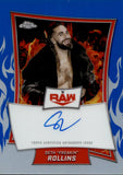 2025 Seth "Freakin" Rollins Topps Chrome RED BRAND BLUE REFRACTOR AUTO 077/150 AUTOGRAPH #RBA-SET Monday Night Raw