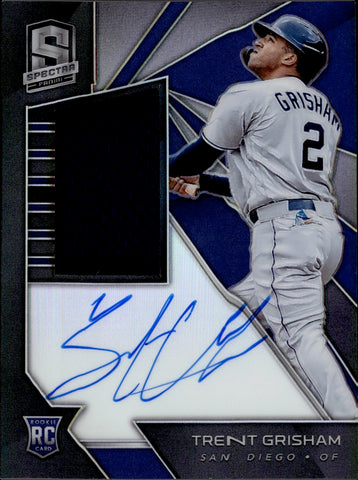 2020 Trent Grisham Panini Spectra ROOKIE JERSEY AUTO 001/199 AUTOGRAPH RELIC #155 San Diego Padres