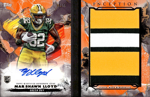 2024 Marshawn Lloyd Topps Inception ROOKIE GENESIS JUMBO PATCH AUTO 13/15 AUTOGRAPH RELIC BOOKLET RC #ARBC-ML Green Bay Packers