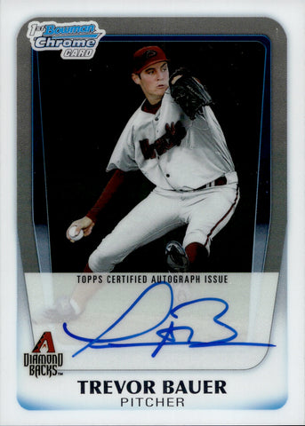 2011 Trevor Bauer Bowman Chrome 1ST BOWMAN AUTO AUTOGRAPH #BCAP-TB Arizona Diamondbacks