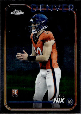 2024 Bo Nix Topps Chrome ROOKIE RC #206 Denver Broncos