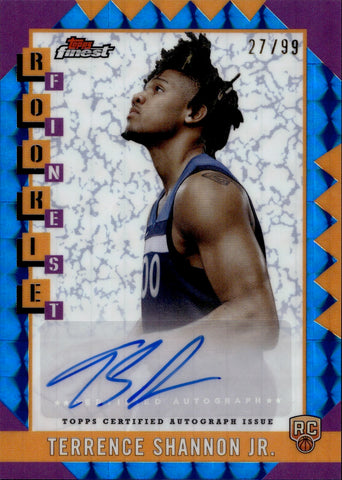 2024-25 Terrence Shannon Jr. Topps Finest BLUE GEOMETRIC ROOKIE FINEST AUTO 27/99 AUTOGRAPH RC #RFA-TSH Minnesota Timberwolves