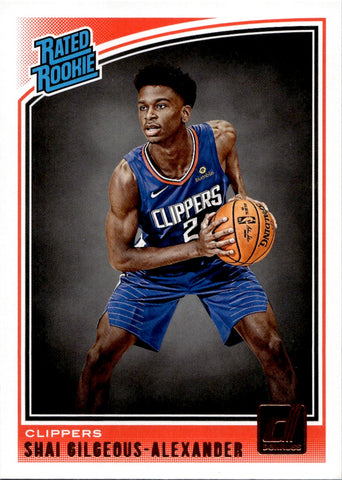 2018-19 Shai Gilgeous-Alexander Panini Donruss ROOKIE Los Angeles Clippers #162 1