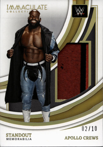 2022 Apollo Crews Panini Immaculate WWE STANDOUT HOLO GOLD SHIRT 02/10 RELIC #SM-ACR NXT