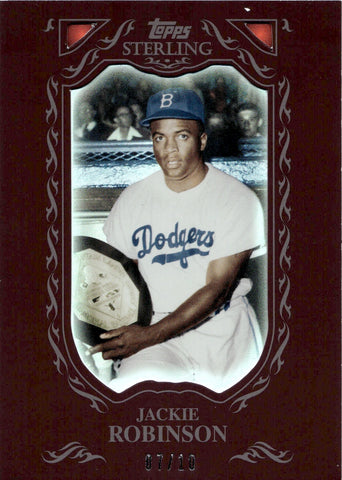 2000 Jackie Robinson Topps Sterling BURGUNDY SP 07/10 #91 Brooklyn Dodgers HOF