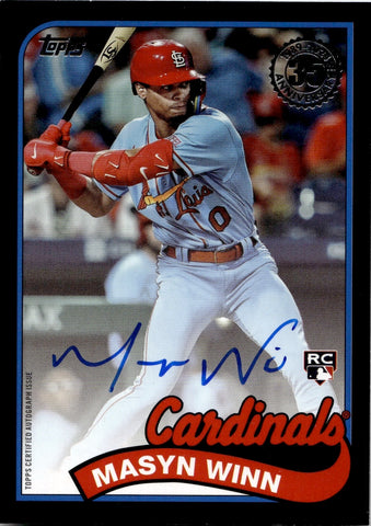 2024 Masyn Winn Topps 1989 DESIGN BLACK BORDER ROOKIE AUTO 031/199 AUTOGRAPH RC #89BA-MW St. Louis Cardinals