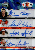 2025 Brian Rast Daniel Weinman Josh Arieh Ben Lamb Leaf Metal Poker BLUE ICE 4 OF A KIND TRIPLE AUTO 3/6 AUTOGRAPH #4K-3 World Series of Poker